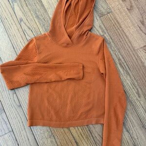 Athleta Burnt Orange Textured Hoodie